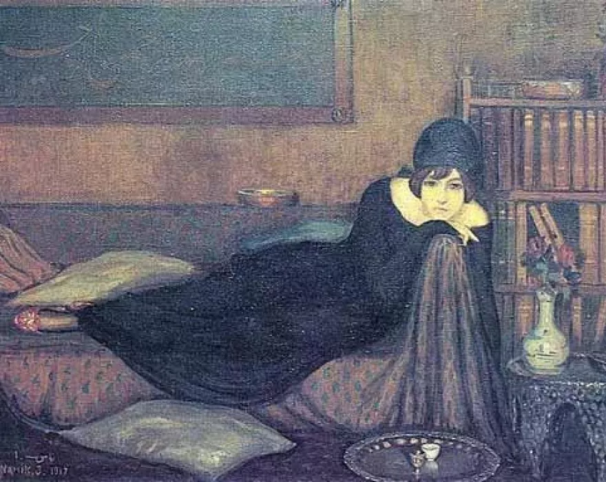 woman lying on the couch